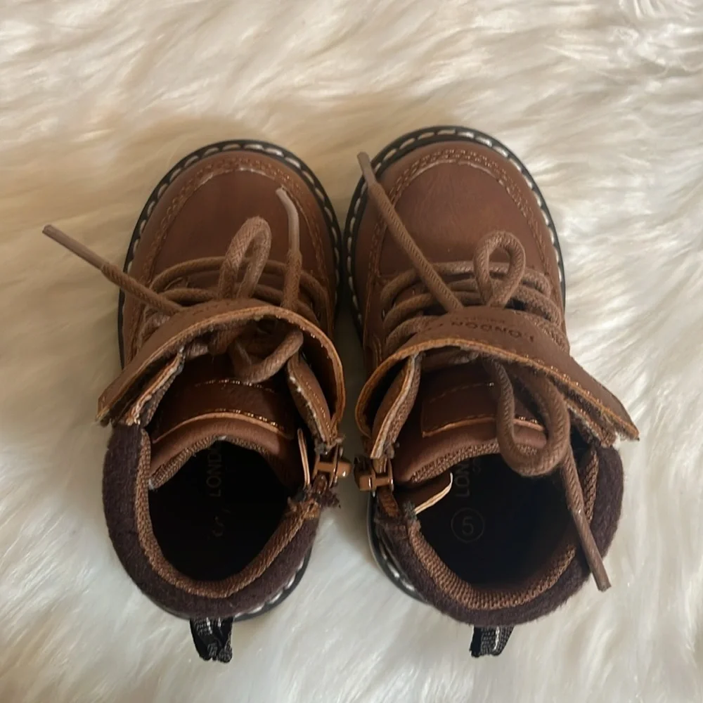 London Fog Brown Toddler Lace Boots